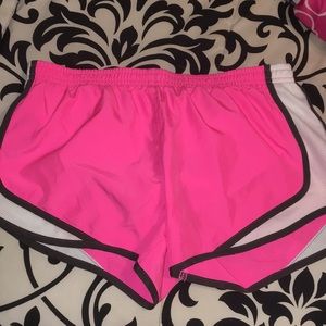 pink running shorts